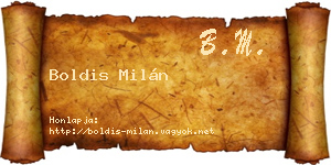 Boldis Milán névjegykártya