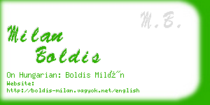 milan boldis business card
